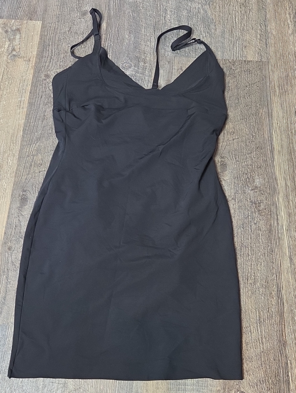 Maidenform Black Sleek Slip Dress with Adjustable Straps